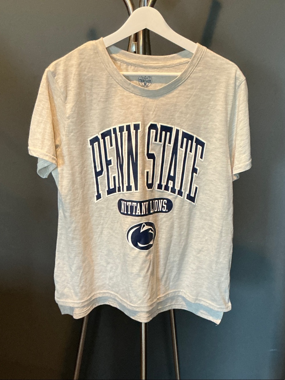 Penn State Nittany Lions Light Gray Tee with Navy Print